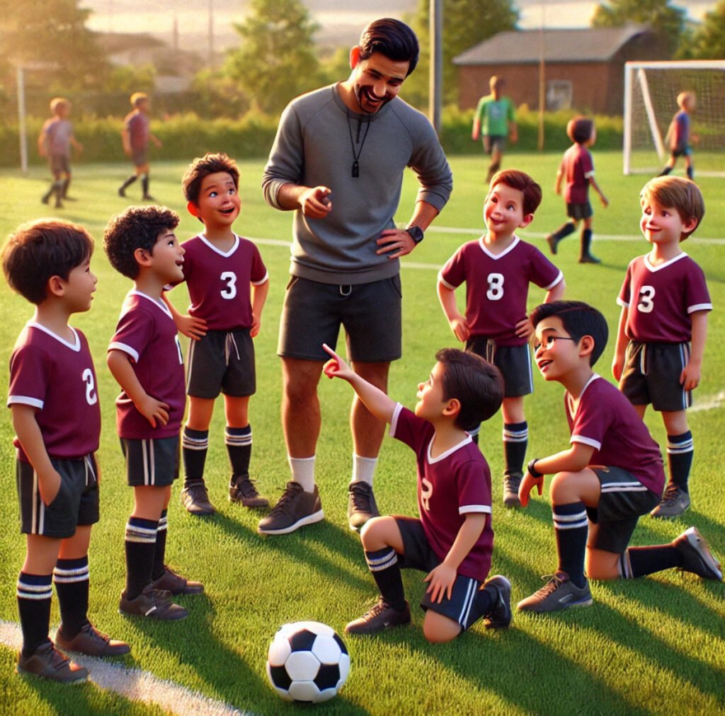 a man talking to his football team